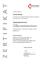 Zertifikate Gefahrgut ADR